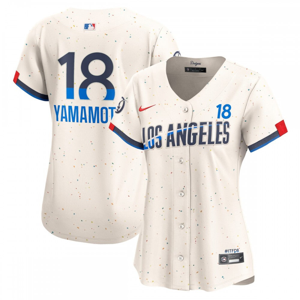 Yoshinobu Yamamoto Los Angeles Dodgers Nike Women's 2024 City Connect Limited Player MLB Jersey - Cream
