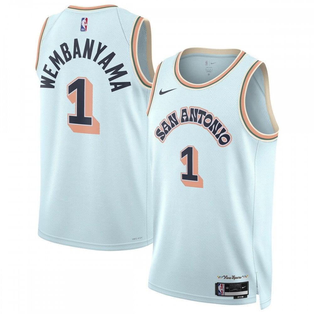 Victor Wembanyama San Antonio Spurs Nike Unisex 2024/25 Swingman Player NBA Jersey - City Edition - Light Blue