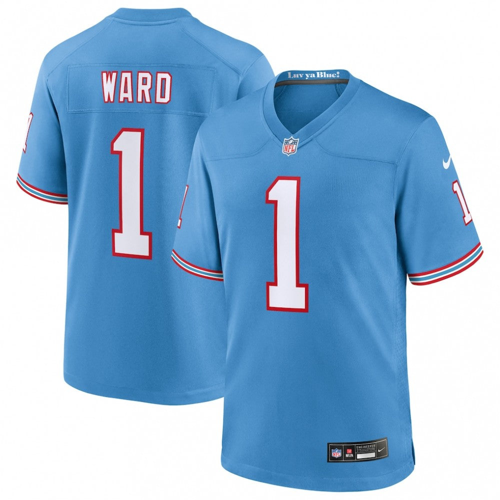Cameron Ward Tennessee Titans Nike 2025 NFL Draft First Round Pick 2nd Alternate Game Jersey - Light Blue