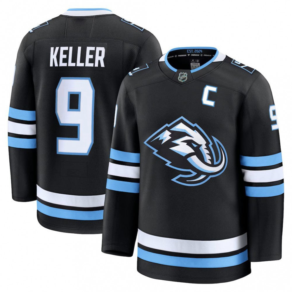 Men's Utah Mammoth Clayton Keller Black Home Premium Player NHL Jersey