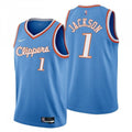 Men's Los Angeles Clippers Reggie Jackson #1 Nike Blue 2021 Swingman NBA NBA Jersey - City Edition