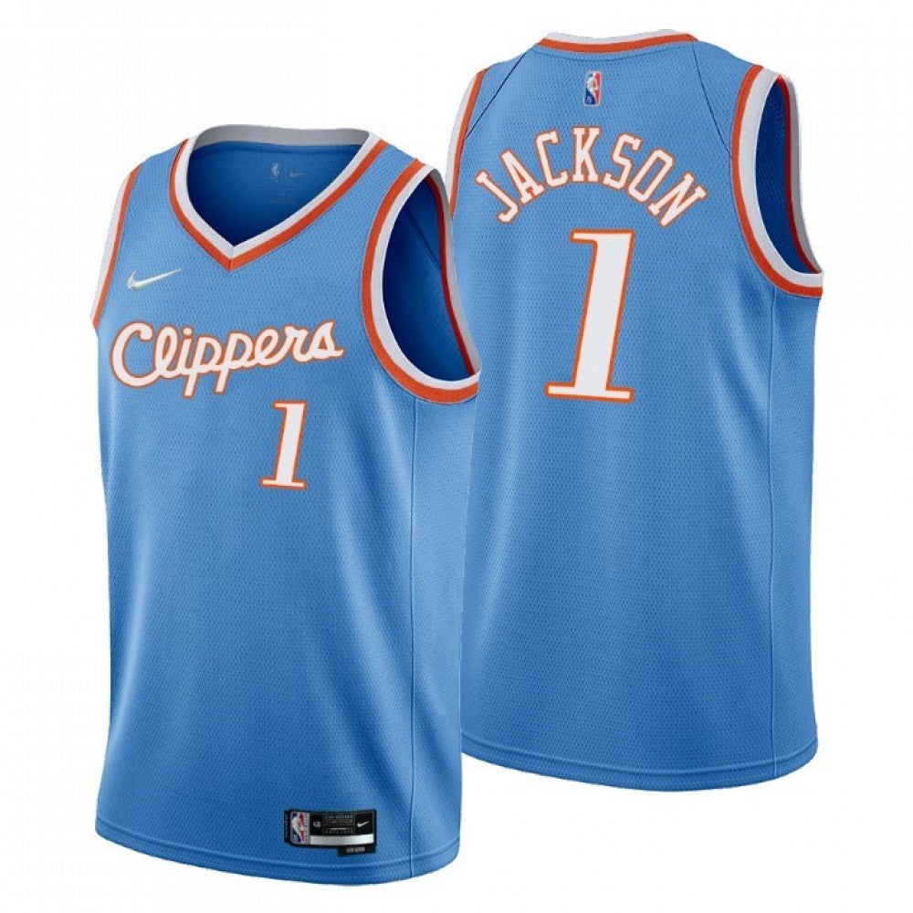 Men's Los Angeles Clippers Reggie Jackson #1 Nike Blue 2021 Swingman NBA NBA Jersey - City Edition