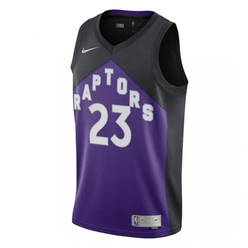 Men's Toronto Raptors Fred VanVleet #23 Nike Black&amp;Purple 2021 Swingman NBA Jersey - Earned Edition