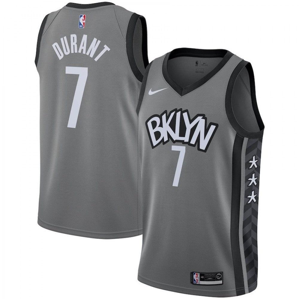 Men's Brooklyn Nets Kevin Durant #7 Nike Gray 2020/21 Swingman NBA Jersey - Statement Edition
