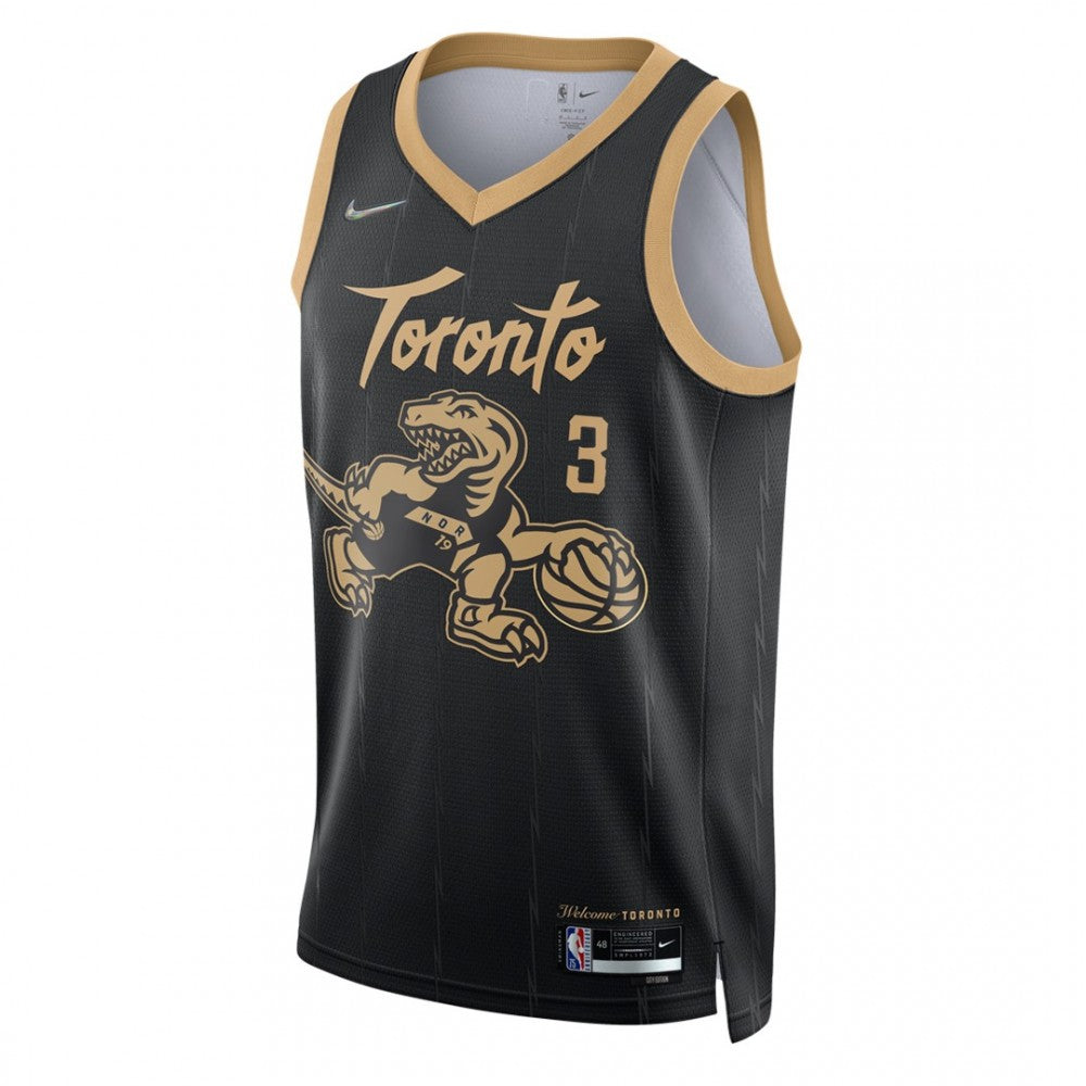 Men's Toronto Raptors OG Anunoby #3 Nike Black 2021 Swingman NBA Jersey - City Edition