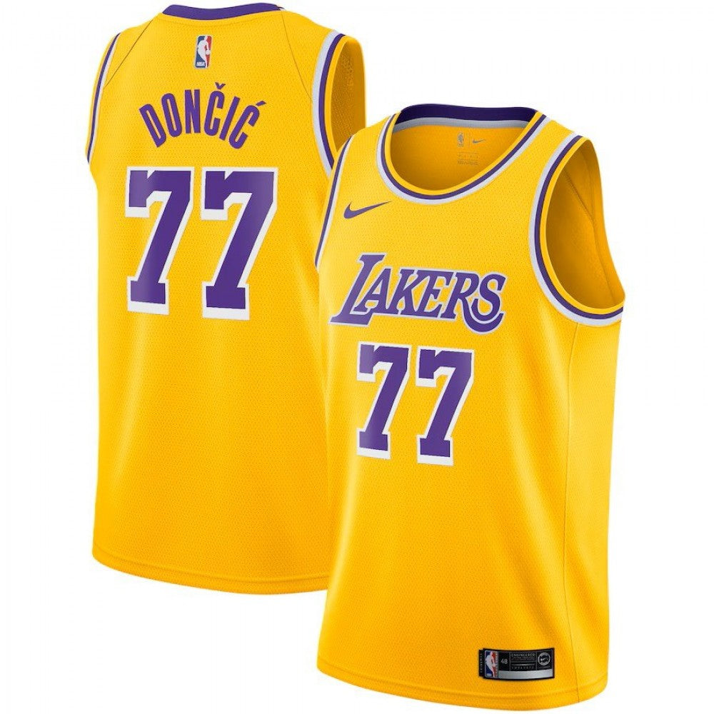 Los Angeles Lakers Youth Nike Icon Edition Swingman NBA Jersey - Gold - Luka Don?i?