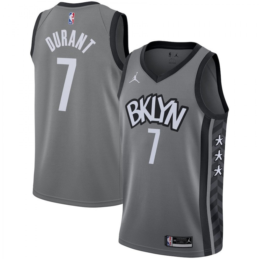 Men's Brooklyn Nets Kevin Durant #7 Jordan Gray 2020/21 Swingman NBA Jersey - Statement Edition