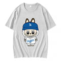 Funny Doll Labubu Los Angeles Dodgers Baseball T-Shirt