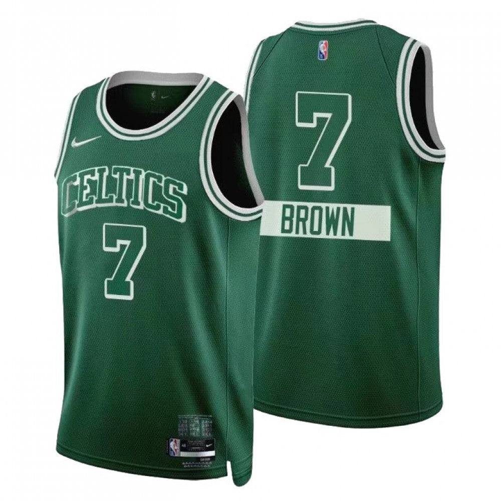 Men's Boston Celtics Jaylen Brown #7 Nike Green 2021/22 Swingman NBA Jersey - City Edition
