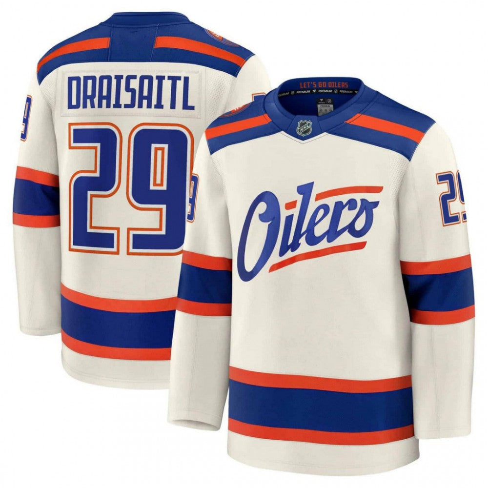 Leon Draisaitl Edmonton Oilers Alternate Cream Premium Player NHL Jersey