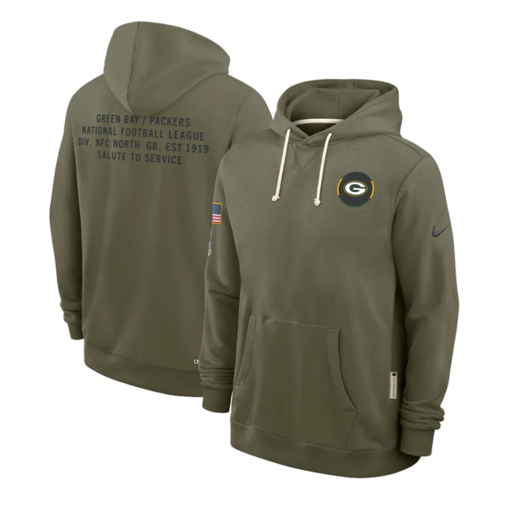 Green Bay Packers Salute to Service Sideline Dominant Force NFL Pullover Hoodie