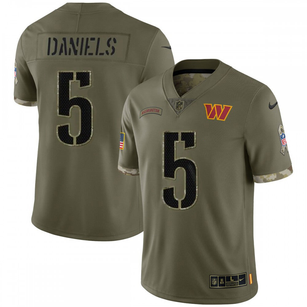 Jayden Daniels Washington Commanders Nike 2022 Salute To Service Limited Jersey - Olive