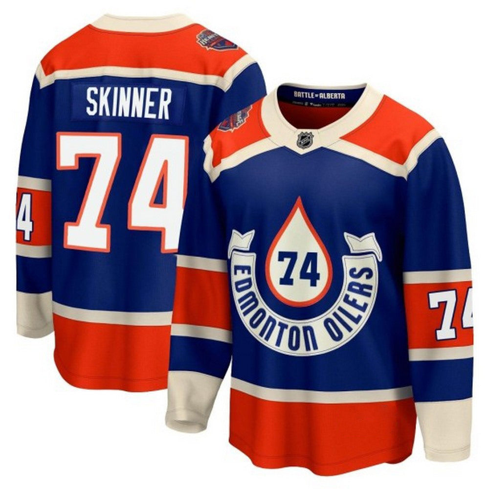 Stuart Skinner Edmonton Oilers Royal 2023 NHL Heritage Classic Premium Player NHL Jersey