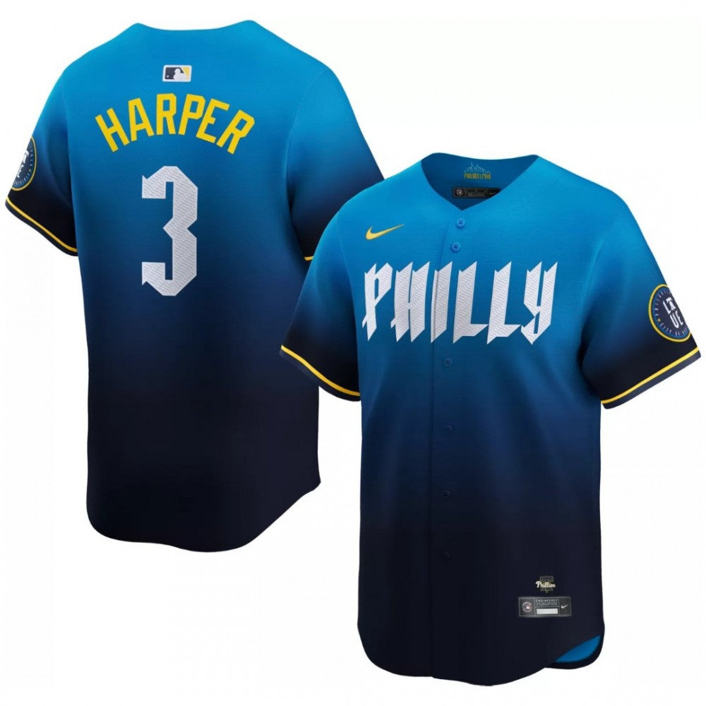 Bryce Harper Philadelphia Phillies Nike 2024 City Connect Limited Player MLB Jersey - Blue