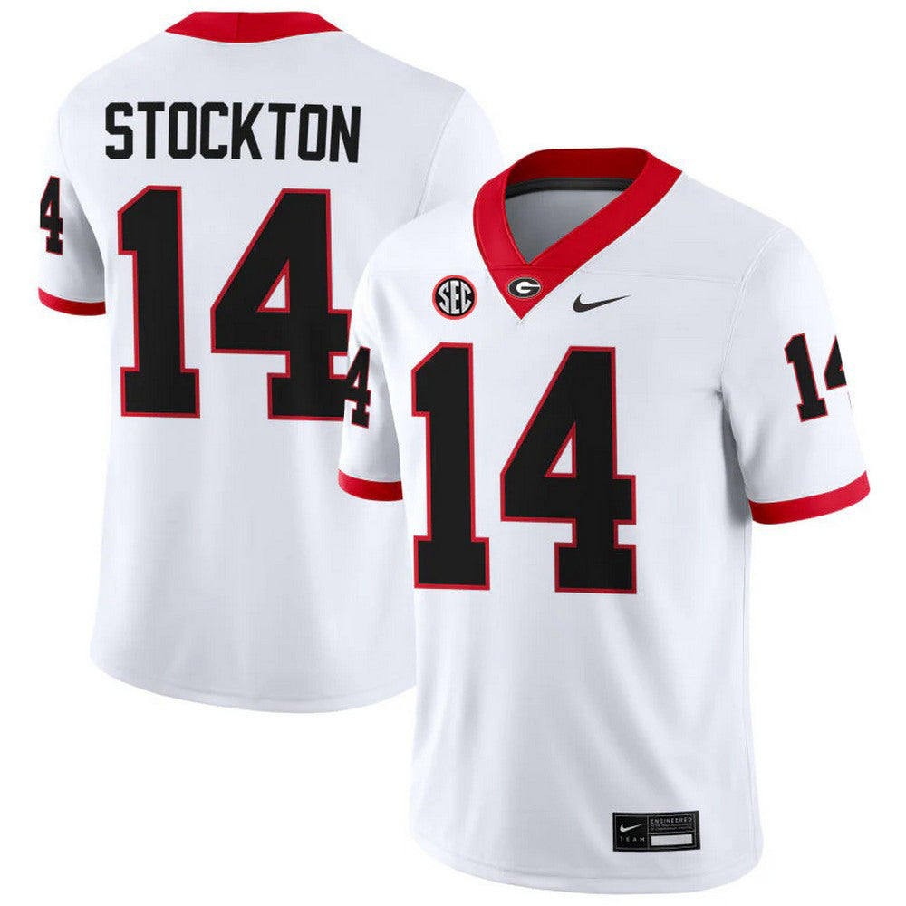 Gunner Stockton Georgia Bulldogs Nike Football Game NCAA Jersey - White
