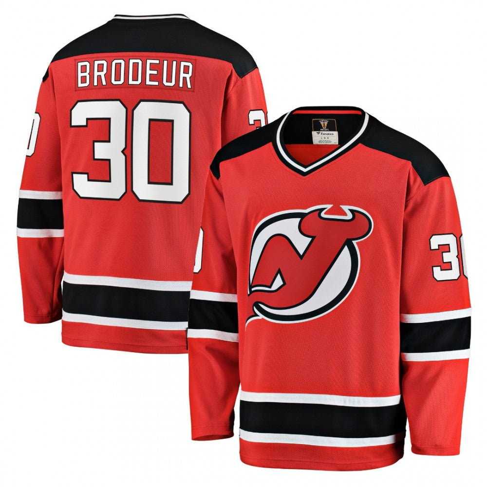 Martin Brodeur New NHL Jersey Devils Jack Hughes Red Home Premium NHL Jersey