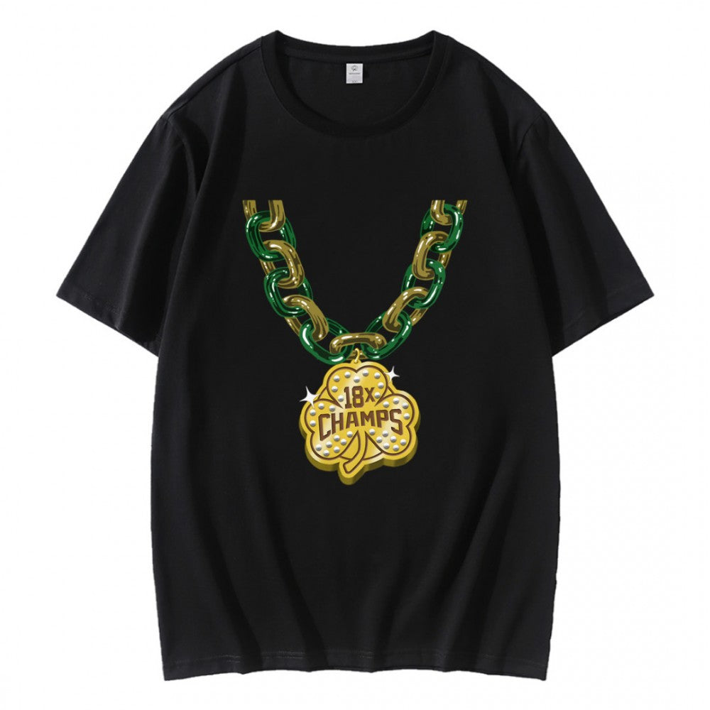 Boston Basketball 18 Champs Shamrock Chain T-Shirt