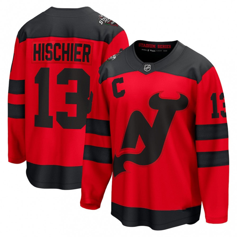 Nico Hischier New NHL Jersey Devils 2024 NHL Stadium Series Breakaway Player NHL Jersey C Red
