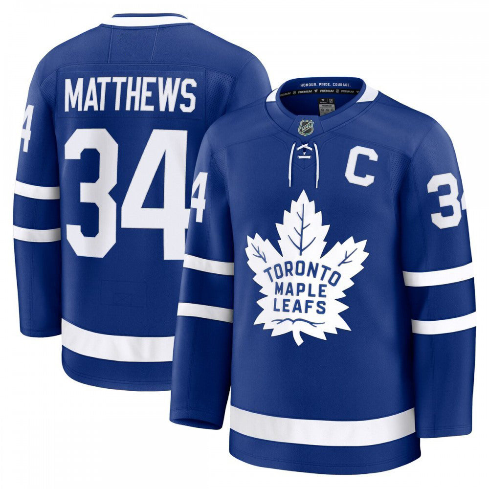 Auston Matthews Toronto Maple Leafs Captain Patch Home Premium NHL Jersey - Blue