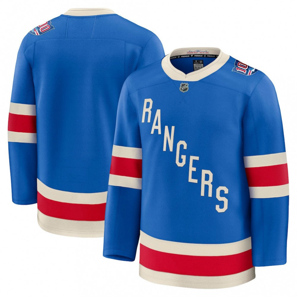 Men's New York Rangers Blue Centennial Premium NHL Jersey