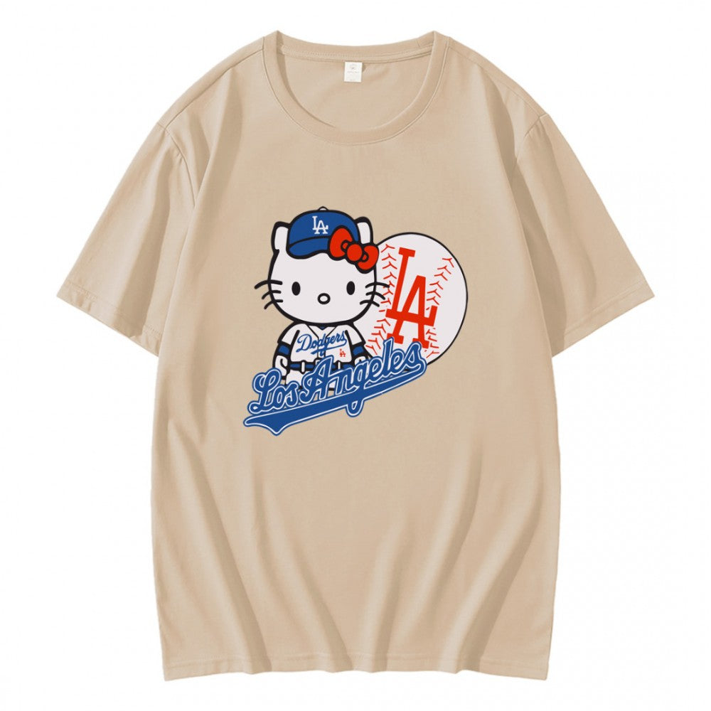 Funny Hello Kitty LA Dodgers Baseball T-Shirt