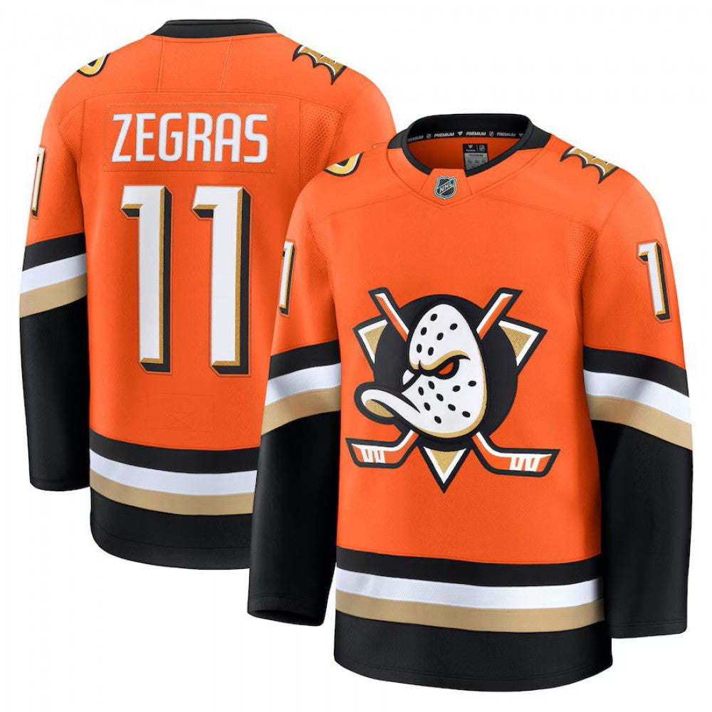 Anaheim Ducks Trevor Zegras Orange Home Premium NHL Jersey