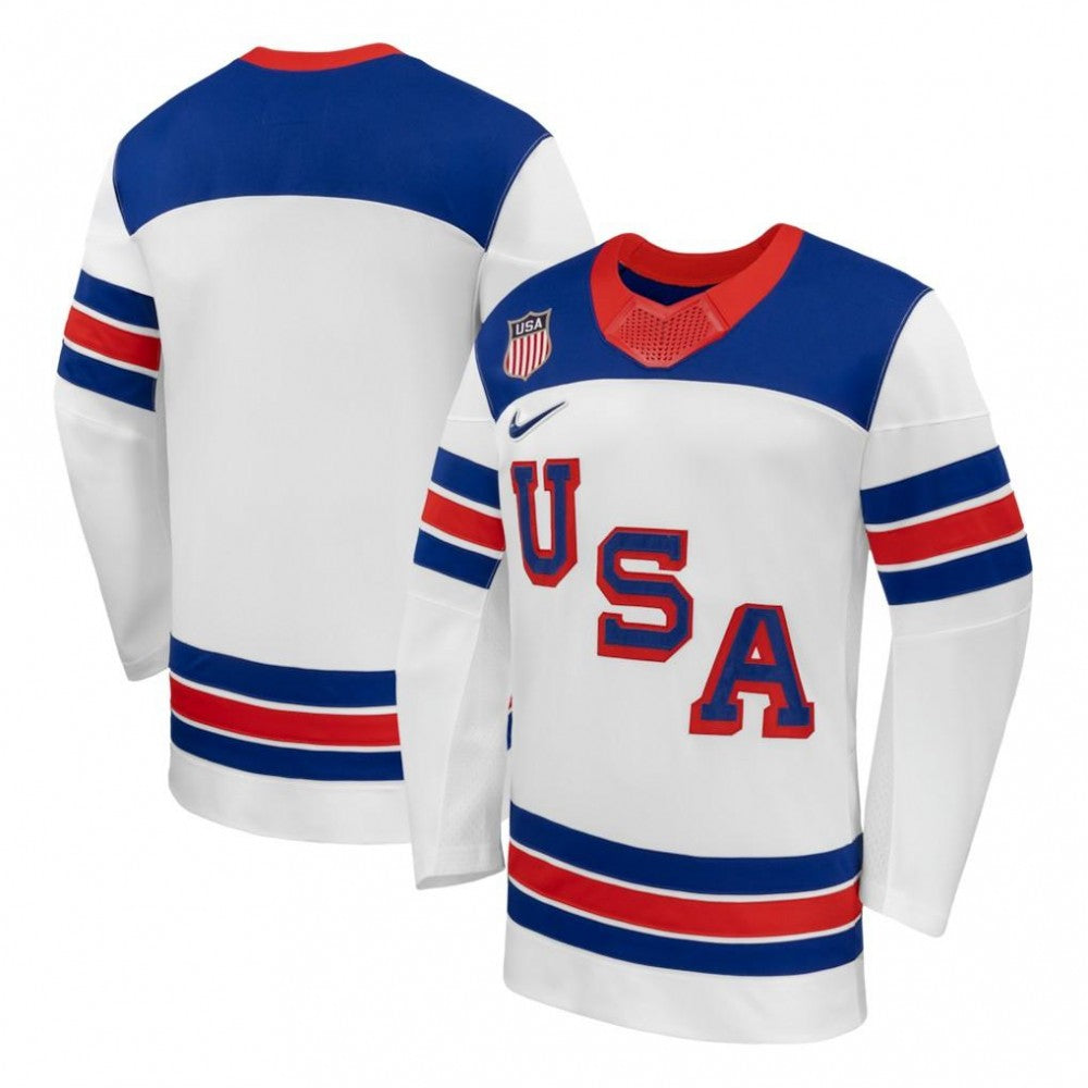 USA Hockey Olympic Nike 2026 White Away Replica Blank NHL Jersey
