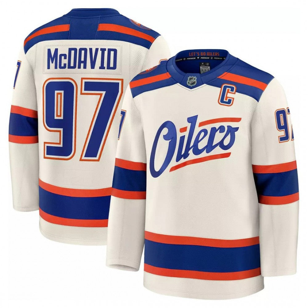 Connor McDavid Edmonton Oilers Alternate Cream Premium Player NHL Jersey