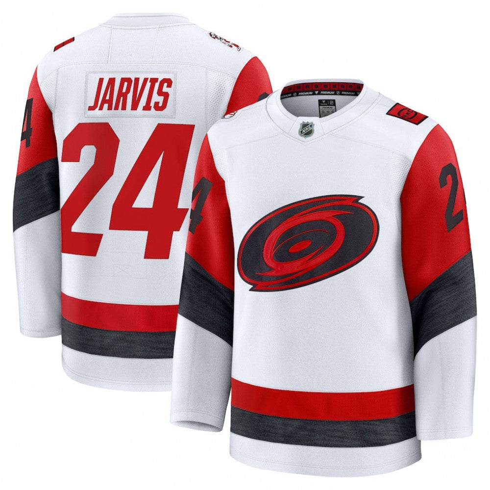 Men's Carolina Hurricanes Seth Jarvis White Away Premium NHL Jersey