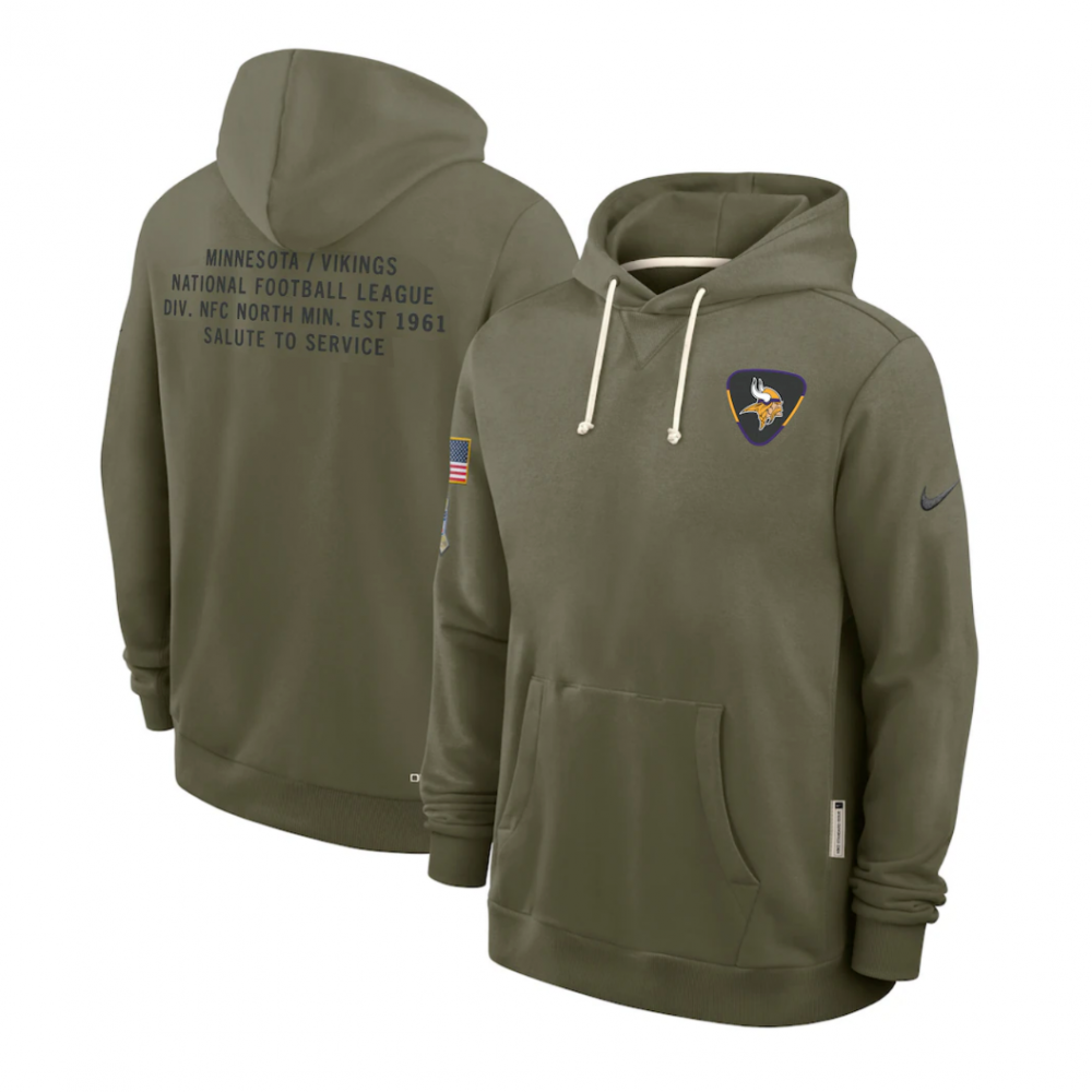 Minnesota Vikings Salute to Service Sideline Dominant Force NFL Pullover Hoodie