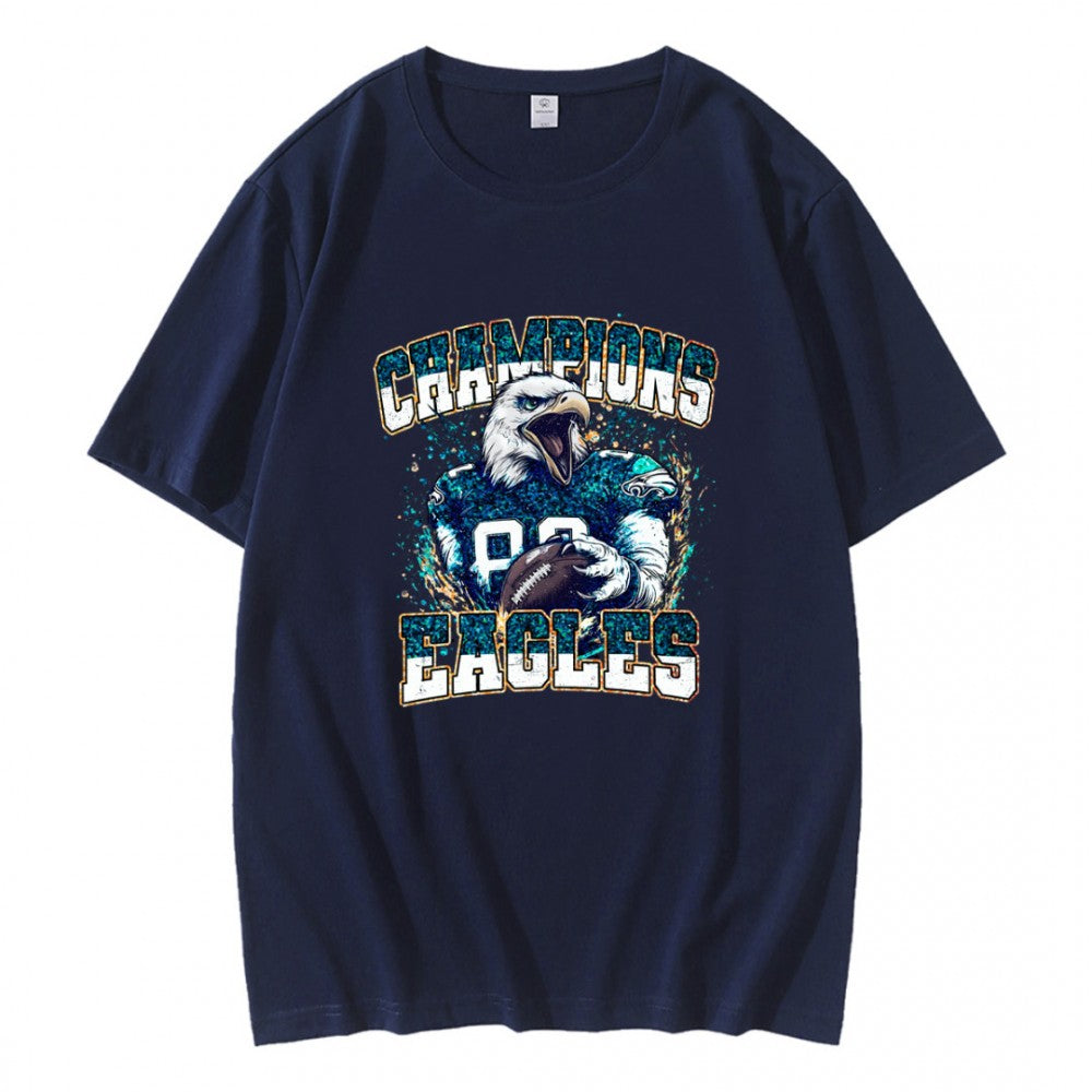 Vintage Glitter Champions Eagles Football Mascot T-Shirt