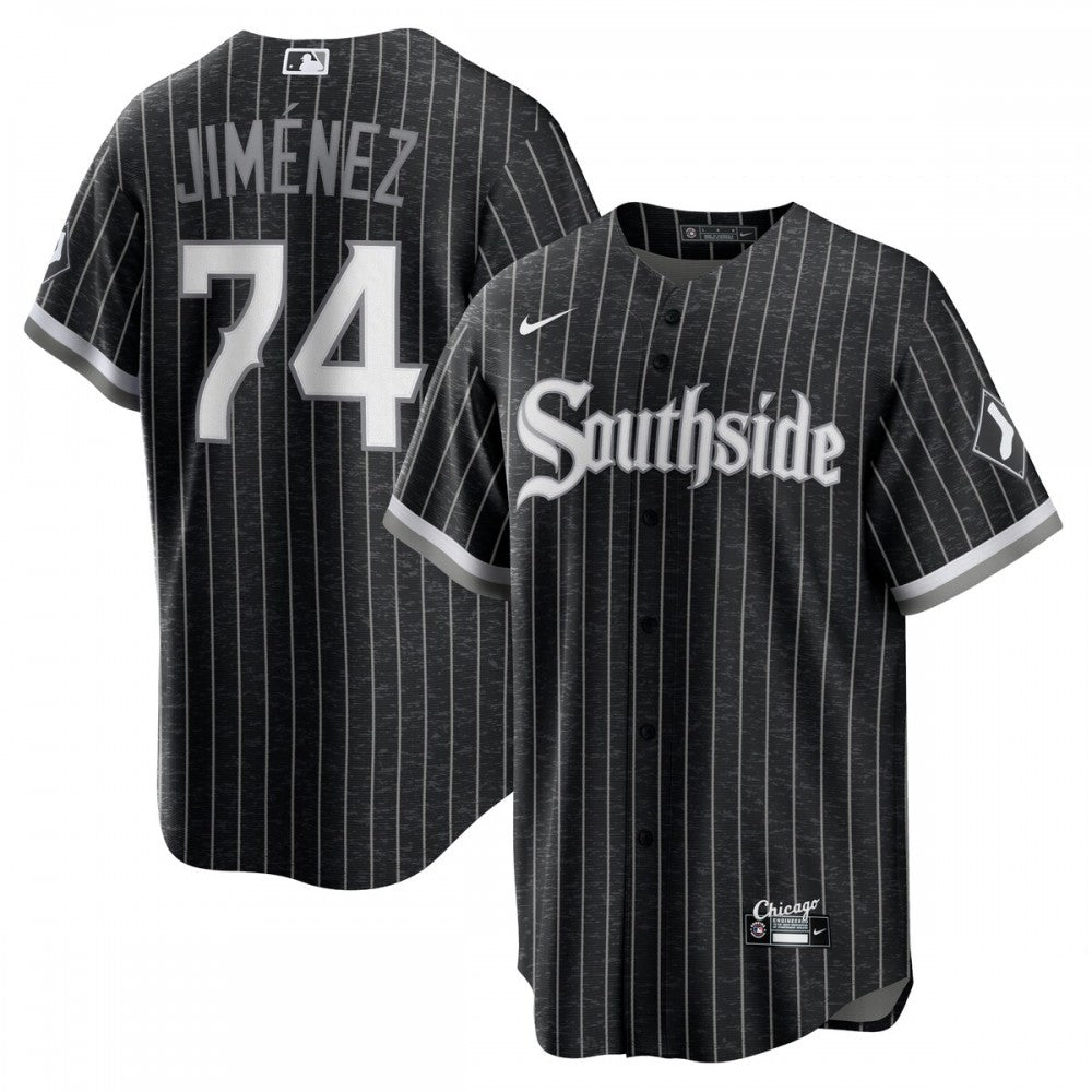 Eloy Jimenez Chicago White Sox Nike 2021 City Connect Replica Player MLB Jersey - Black/Anthracite