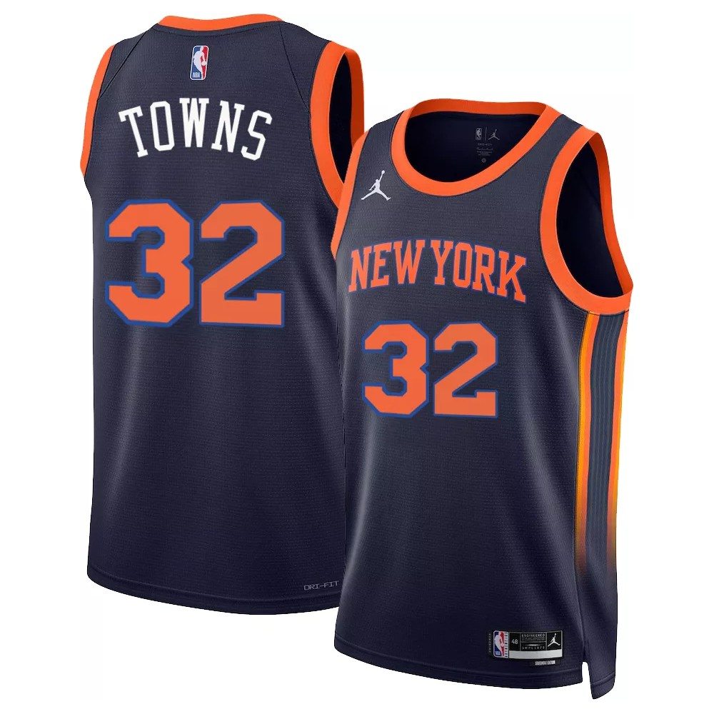Karl-Anthony Towns New York Knicks Jordan Brand 2022/23 Swingman NBA Jersey - Statement Edition - Navy