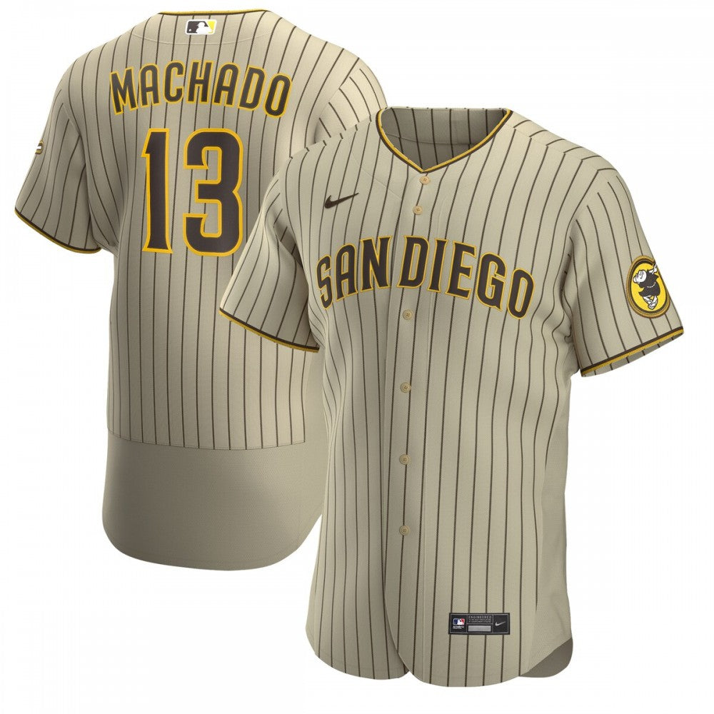 Manny Machado San Diego Padres Nike Alternate Authentic Player MLB Jersey - Tan/Brown