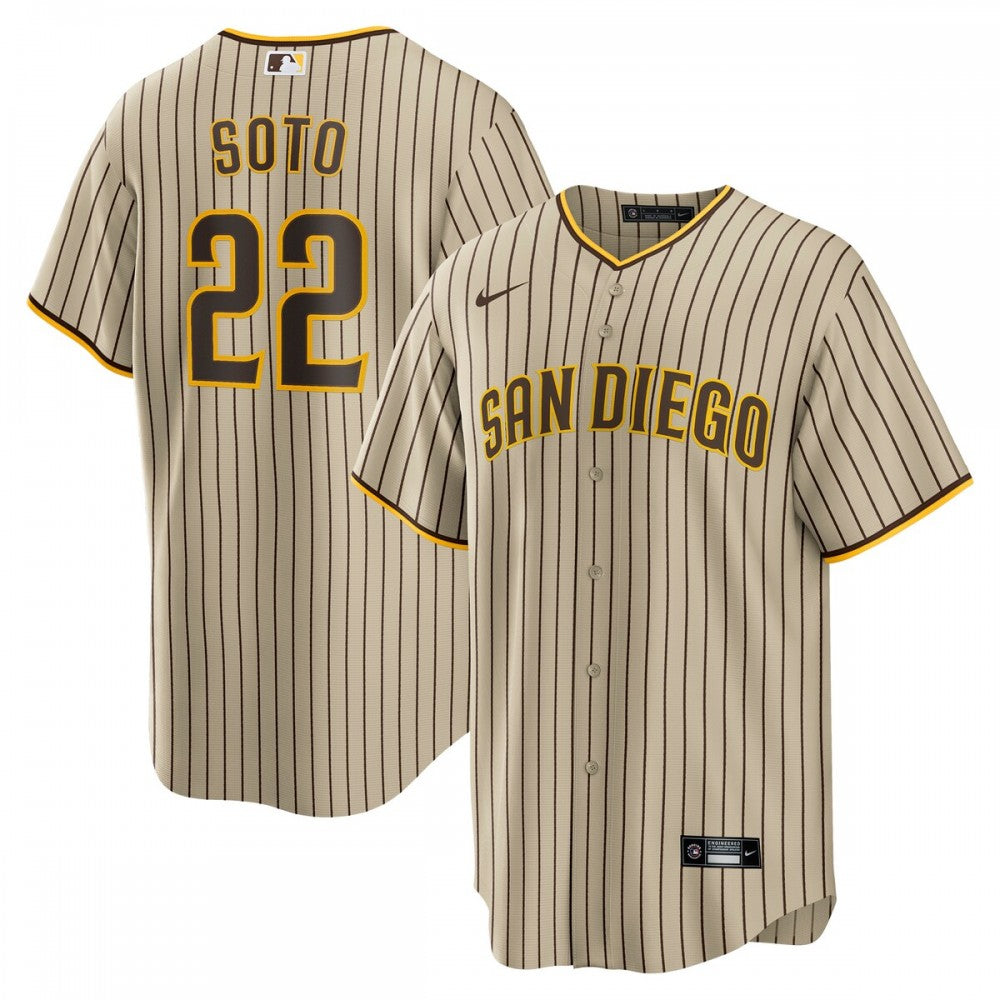 Juan Soto San Diego Padres Nike Alternate Replica Player MLB Jersey - Tan/Brown