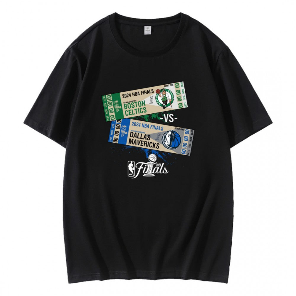 Celtics Mavericks 2024 NBA Finals Dueling Ticket T-Shirt