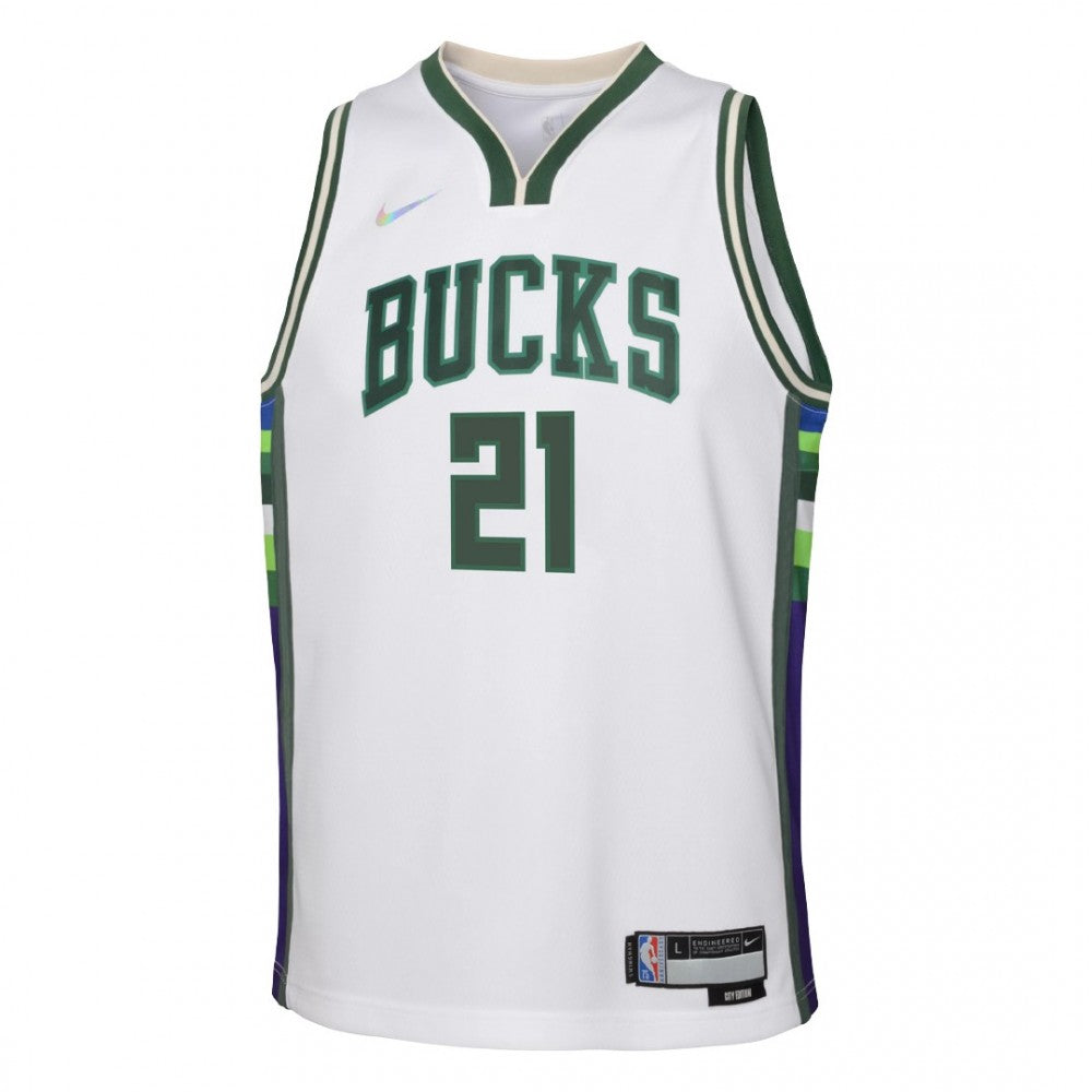 Men's Milwaukee Bucks Jrue Holiday #21 Nike White 2021/22 Swingman NBA NBA Jersey - City Edition