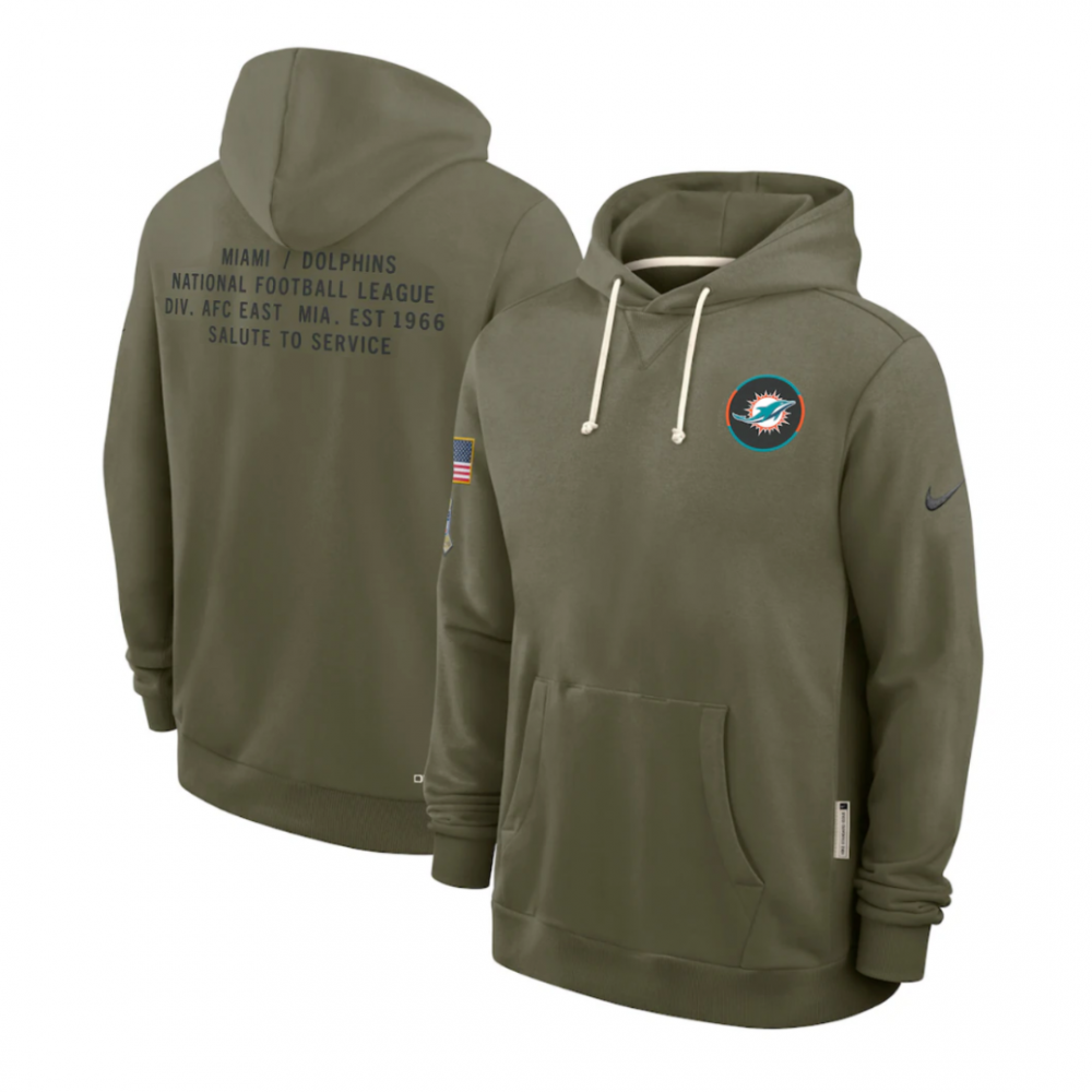 Miami Dolphins Salute to Service Sideline Dominant Force NFL Pullover Hoodie