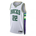 Men's Milwaukee Bucks Khris Middleton #22 Nike White 2021/22 Swingman NBA NBA Jersey - City Edition