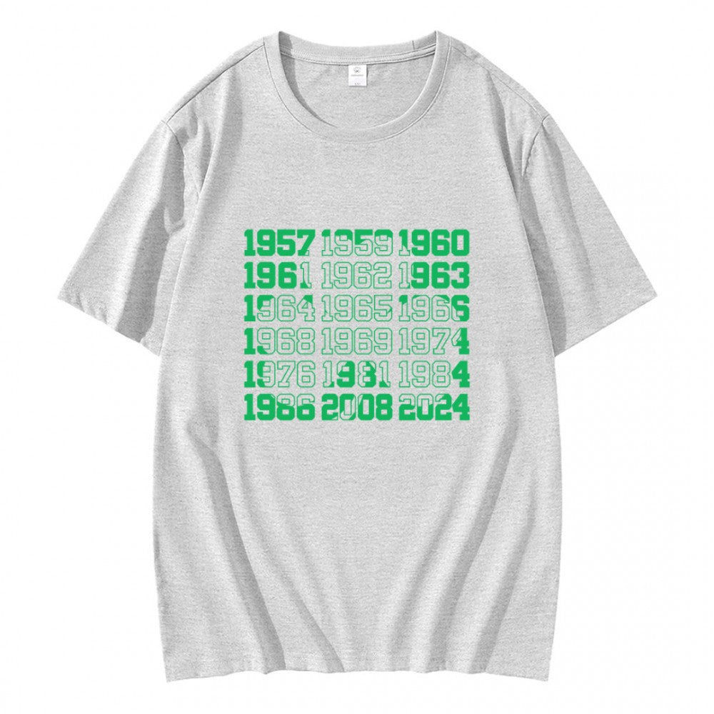 Boston Basketball Championship Dates Shamrock T-Shirt