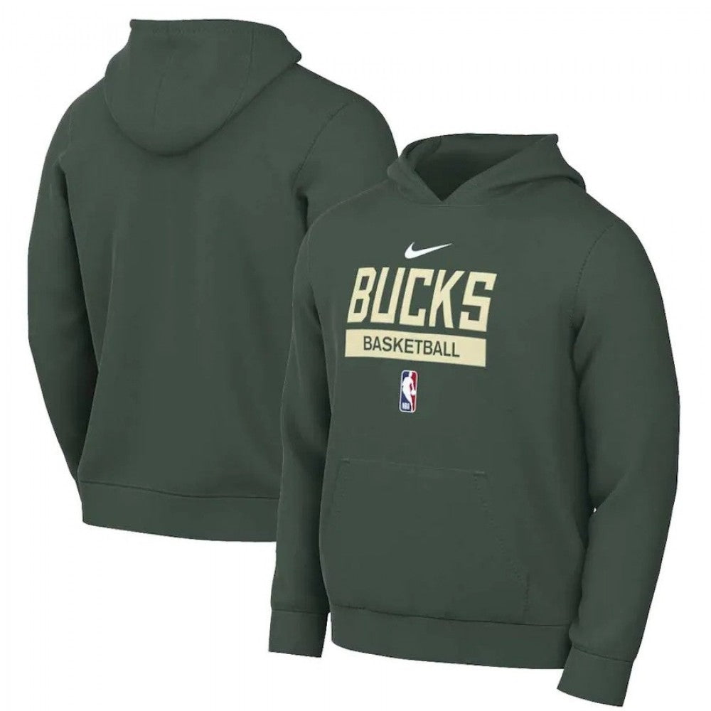 Milwaukee Bucks 2022/23 Nike Spotlight On-Court Practice Performance Pullover Hoodie