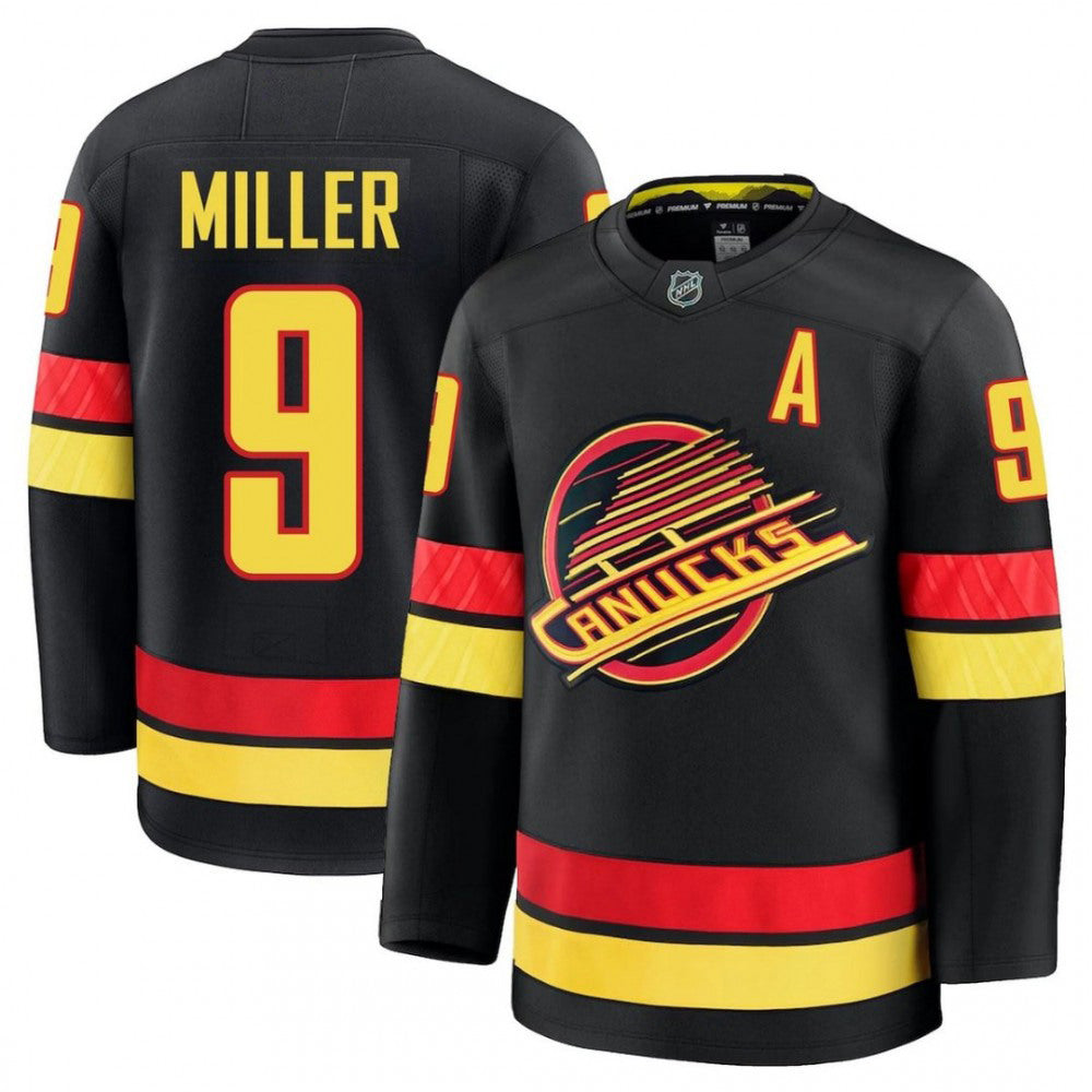 Vancouver Canucks JT Miller #9 Black Alternate Premium NHL Jersey