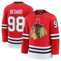Connor Bedard Chicago Blackhawks Centennial Premium Player NHL Jersey - Red