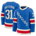 Men's New York Rangers Igor Shesterkin Blue Centennial Premium NHL Jersey