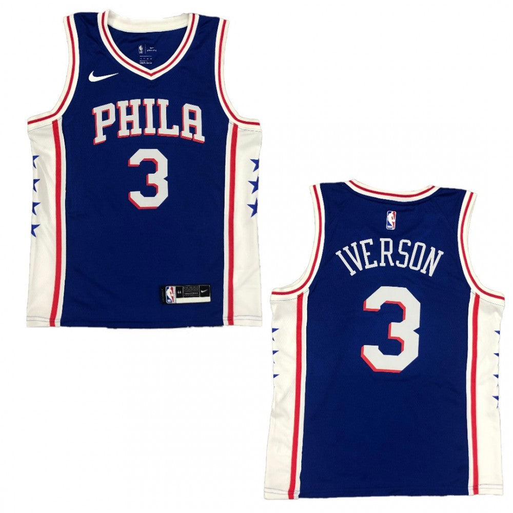 Men's Philadelphia 76ers Allen Iverson #3 Nike Royal Swingman NBA Jersey - Icon Edition