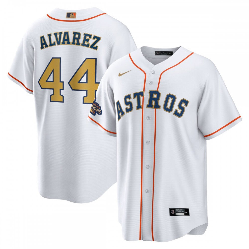 Yordan Alvarez Houston Astros Nike 2023 Gold Collection Replica Player MLB Jersey - White/Gold
