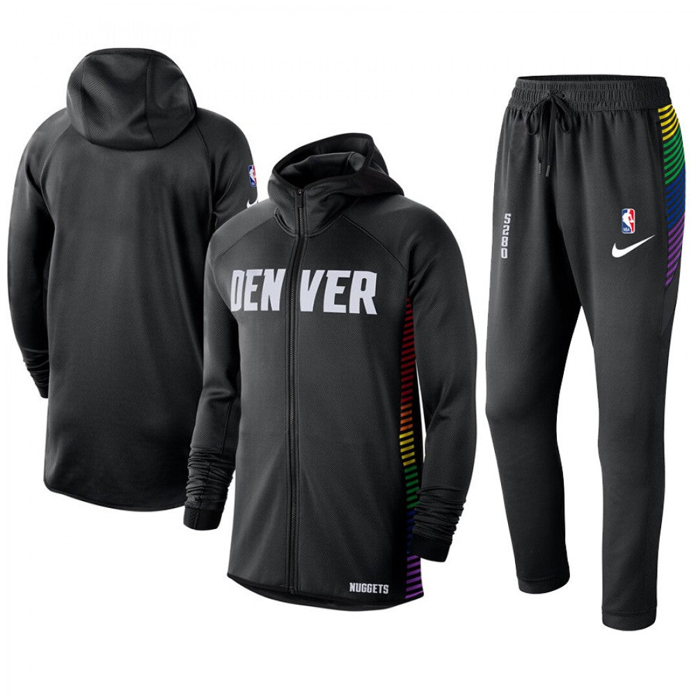 Denver Nuggets Nike 2019/20 Showtime Full-Zip Therma Flex Performance Hoodie