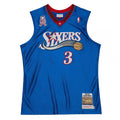 Philadelphia 76ers Allen Iverson #3 Throwback Blue 2001-02 Hardwood Classics NBA Jersey