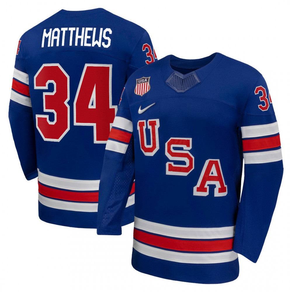 Auston Matthews USA Hockey Olympic Nike 2026 Royal Home Replica NHL Jersey