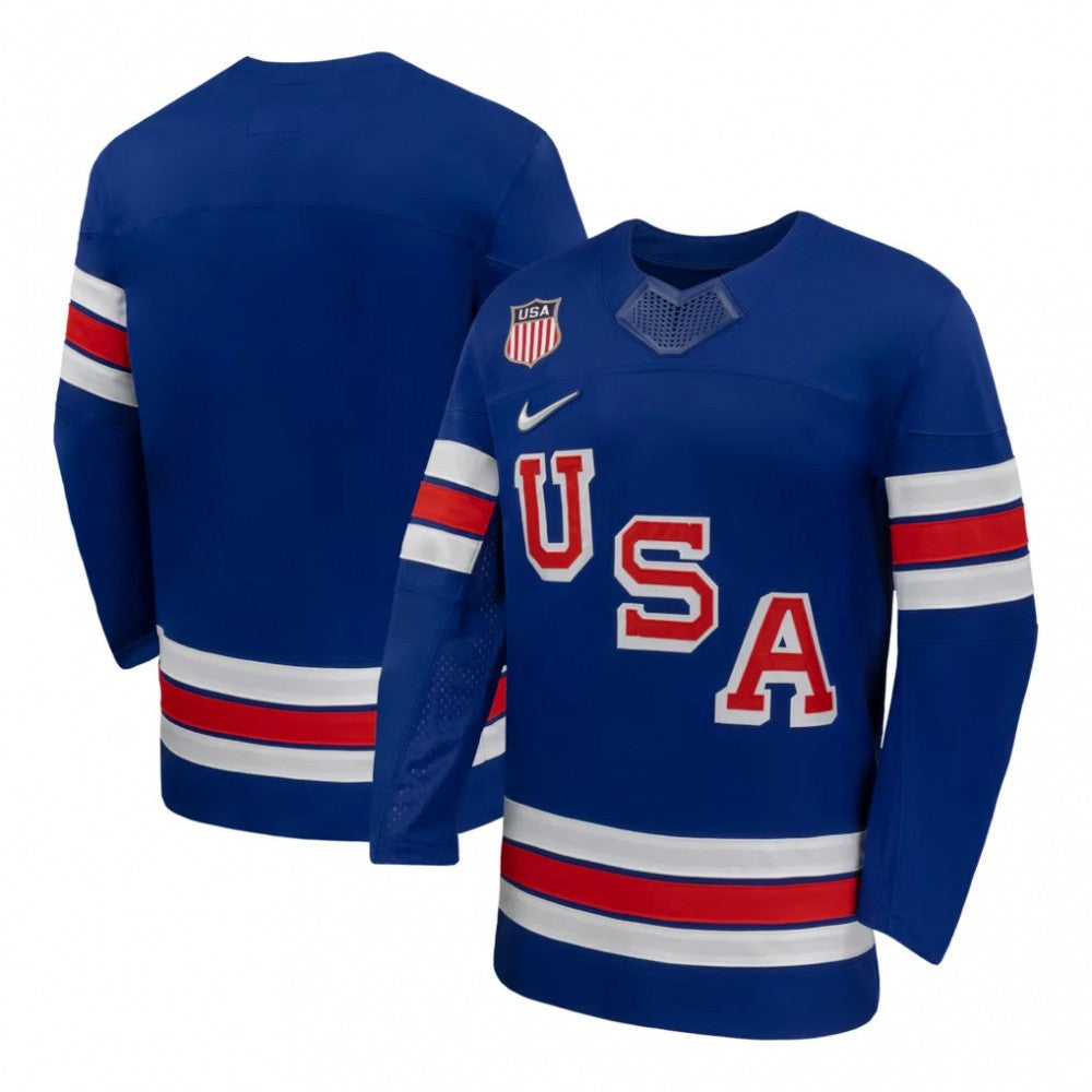 USA Hockey Olympic Nike 2026 Royal Home Replica Blank NHL Jersey